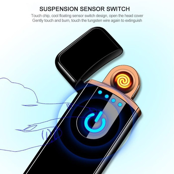 Lighter Smoking Touch Sensor Korek Api Elektrik USB Rechargeable