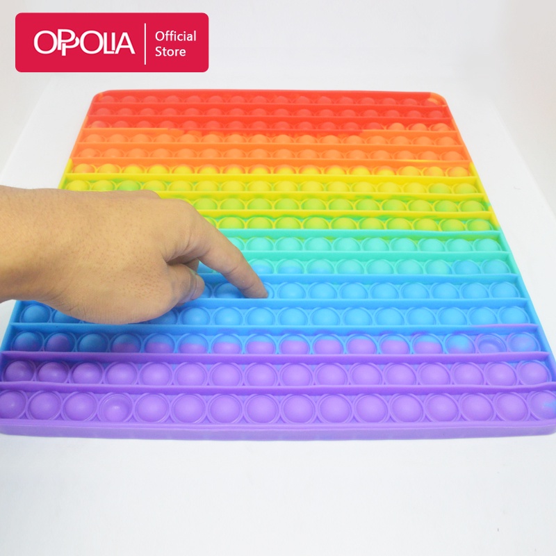 Oppolia Pop it Jumbo Rainbow Pop It Fidget Toys Mainan Pop it Anak Push Bubble Toys 30 x 44 cm-Kotak Jumbo New