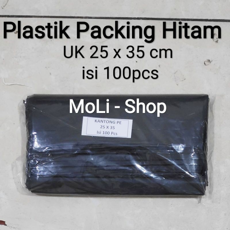 Plastik Packing Hitam  Uk 25x35 (100pcs), Plastik bungkus Paket onlshop, Plastik Packing Online