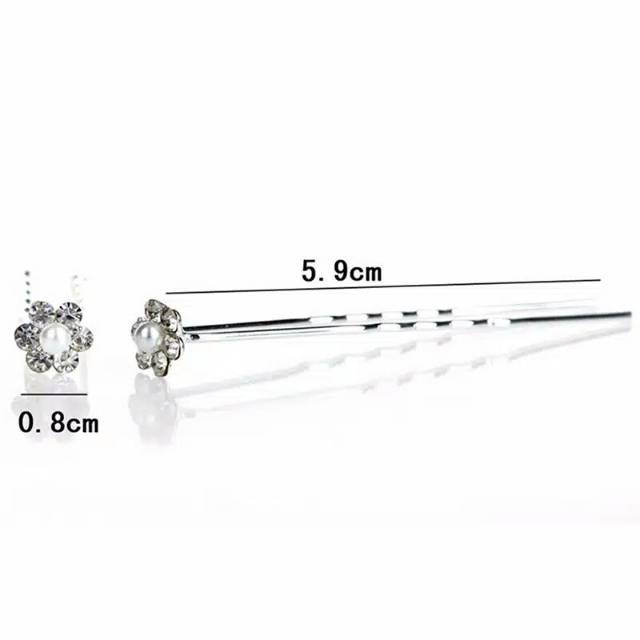 Mini Hairpin - Aksesoris Rambut Modern - Tusuk Konde Motif Permata Silver