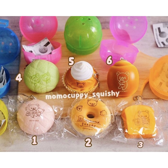 PROMO SQUISHY LICENSED KARAKTER Rilakuma Gachapon Bread Series