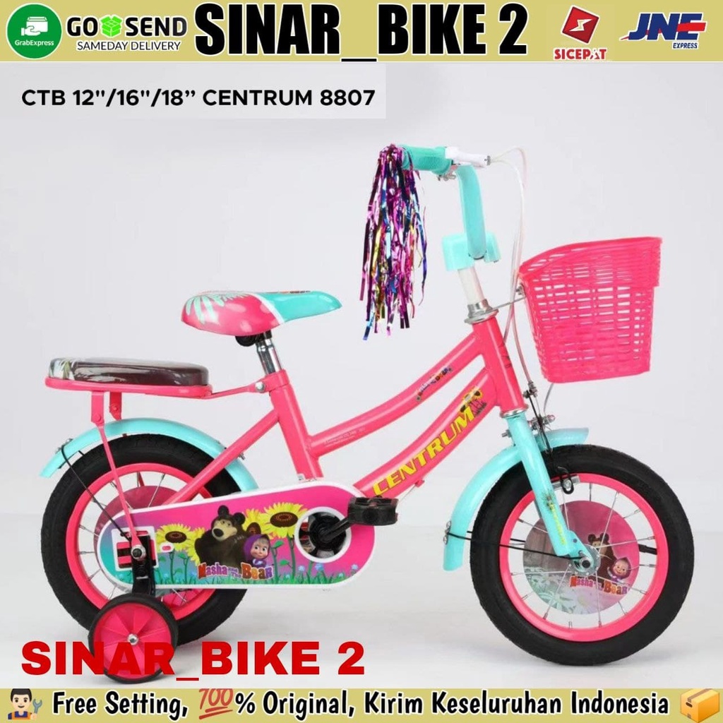 Sepeda Anak Perempuan MINI CENTRUM CT 8807 Ukuran 12 16 18 Inch