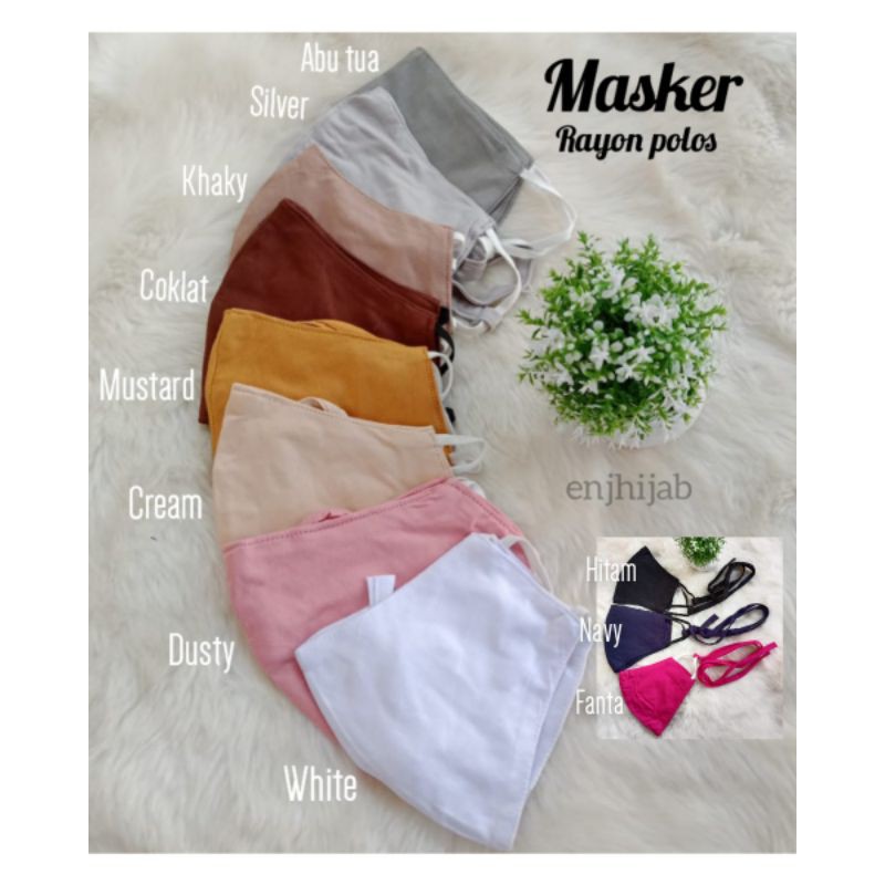 Masker Kaos Rayon Premuim Polos 2 Layer