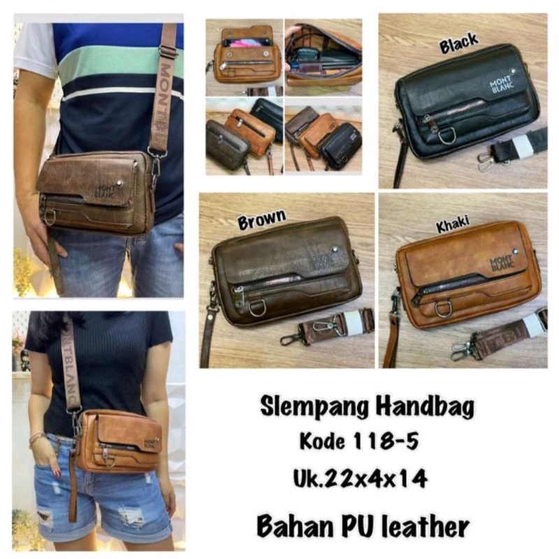 Tas Tangan import Selempang Handbag Cluth Montblanc 118-5 Pu leather