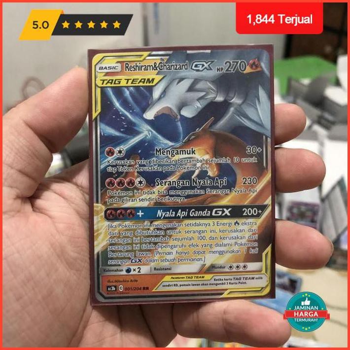 Promo 8.8 Kartu Pokemon Tcg Reshiram & Charizard Gx Rr Koleksi Tag Team Api Las Limited