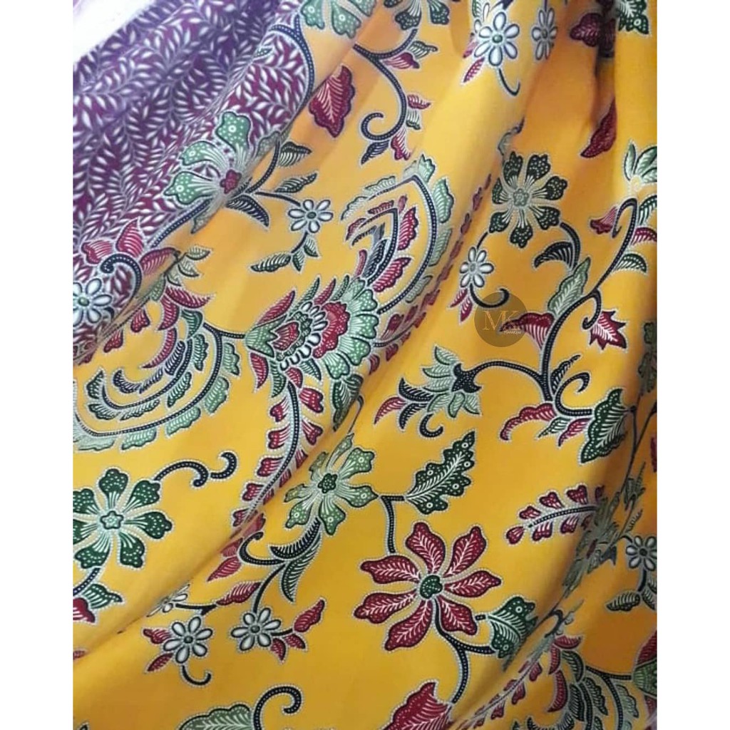 Kain Batik Halus Warna Kuning Oranye Seragam Bridesmaid Meteran