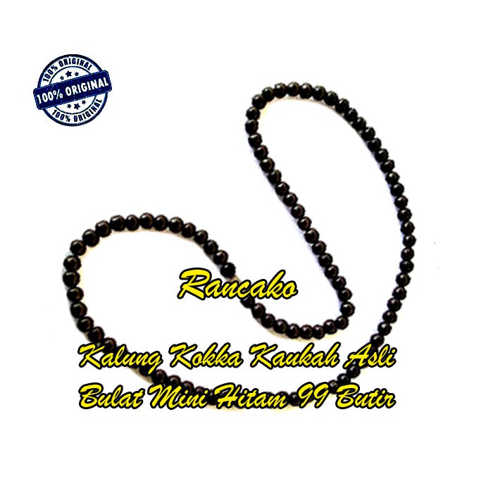 PROMO Kalung Tasbih Kokka Asli Polos Warna Hitam 99 Butir TERLARIS