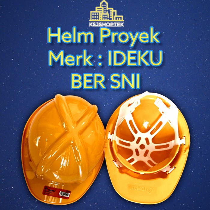 Helm Proyek Kuning Putih merk IDEKU SAFETY HELMET / Perlengkapan K3