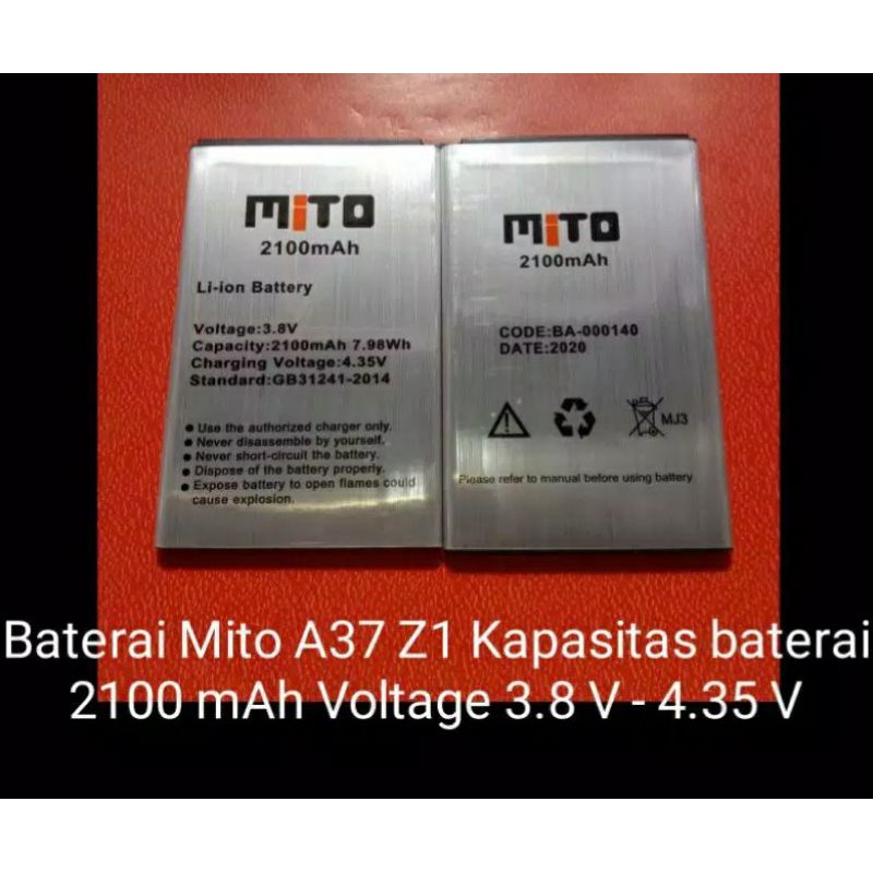 BATERAI BATRE BATTREY BATTERAI BATTERAY MITO A37 Z1 BA000140 BA 00014 BA-000140 BA-00140 BA00140 BA 