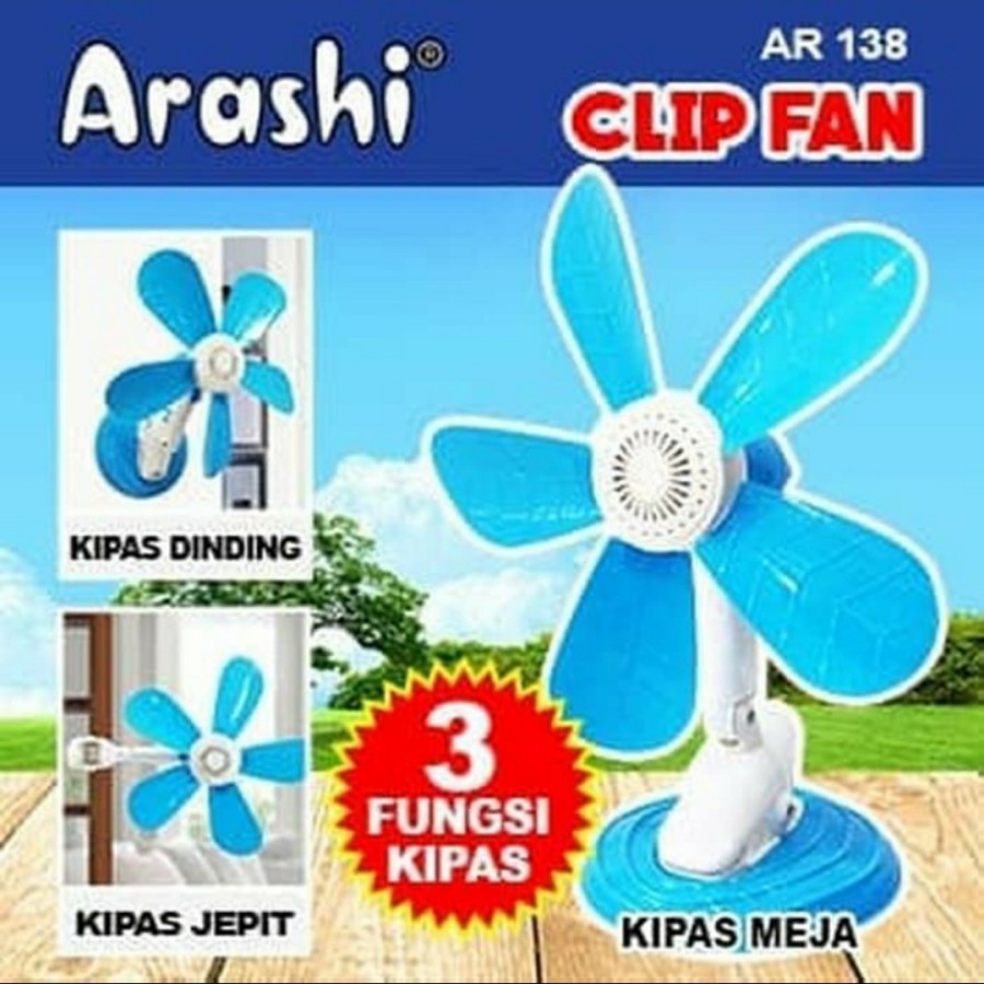 Kipas angin meja / kipas angin jepit Arashi clip fan 20w