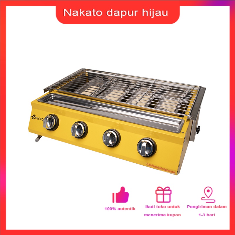 OMICKO 4 tungku  gas roastar kompor pangan sosis （Ikuti untuk menerima kupon）