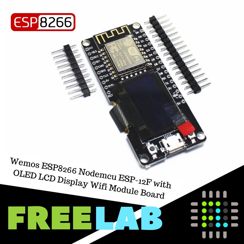 Wemos ESP8266 Nodemcu ESP-12F with OLED LCD Display Wifi Module Board
