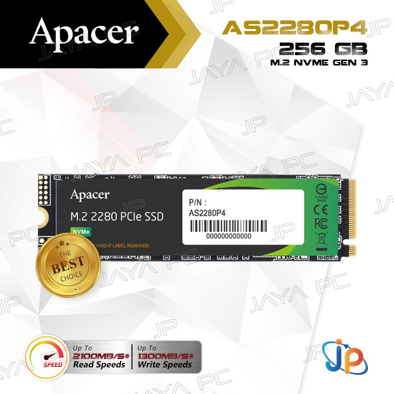 SSD Apacer AS2280P4 M.2 2280 Pcie Gen3 Nvme 256GB - M2 256 GB