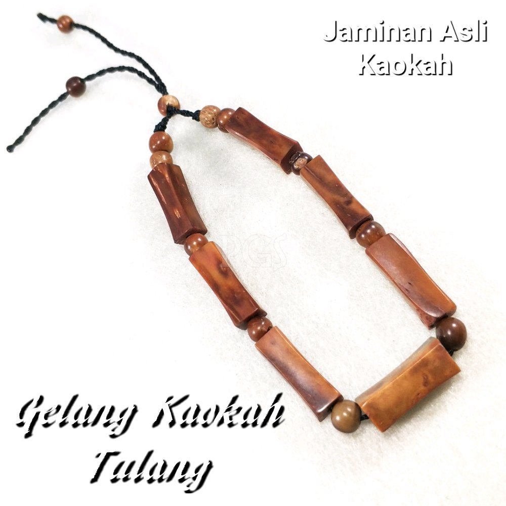 GELANG KAYU ASLI KAOKAH ASLI ISTANBUL TURKI COKLAT MAROON MODEL KOTAK TULANG DIJAMIN ASLI