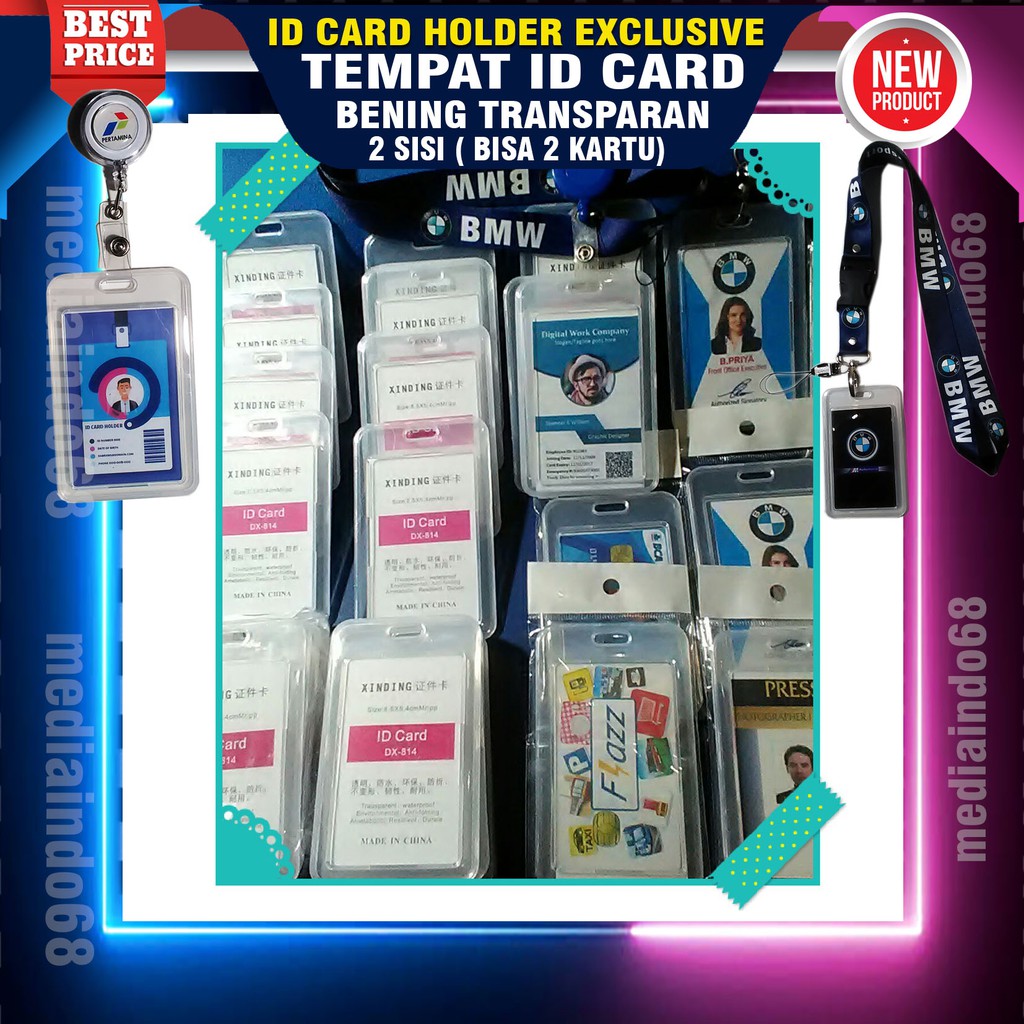 

ID CARD HOLDER TRANSPARANT/TEMPAT ID CARD BENING 2 SISI New/ ATM / Flazz / Brizzi / e-Toll