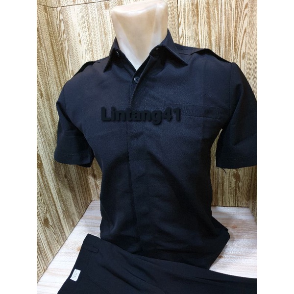 Seragam Safari Paspampres ,Baju Setelan Safari Lengan pendek hitam