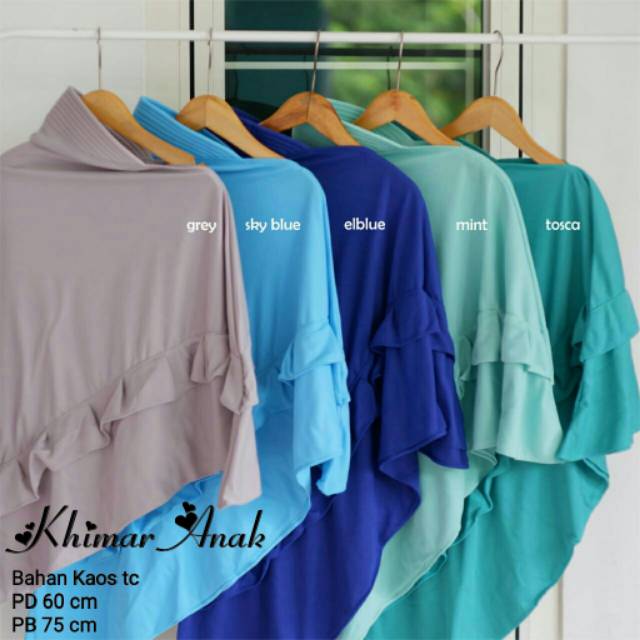 Hijab Khimar Anak Hijab Termurah Bahan Kaos TC Halus Nyaman Dipakai - Bisa Cod