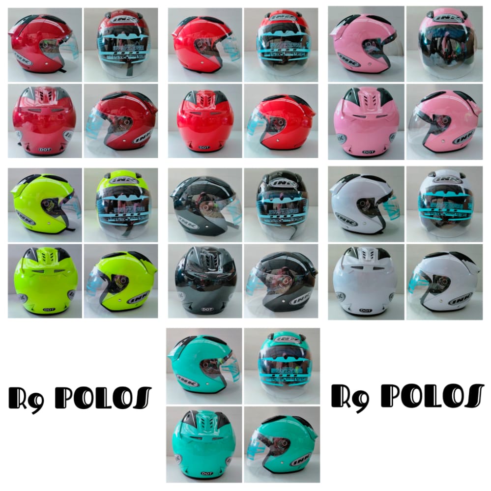 TERBARU!! HELM R9 POLOS (FREE PACKING BOX + FREE STIKER)