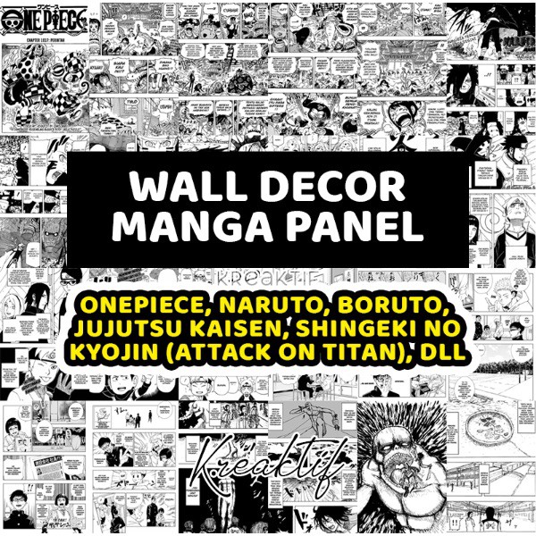 (HVS) Poster Anime Manga Wall Decor Panel Komik - One Piece Jujutsu Kaisen Black Clover Haikyuu Atta