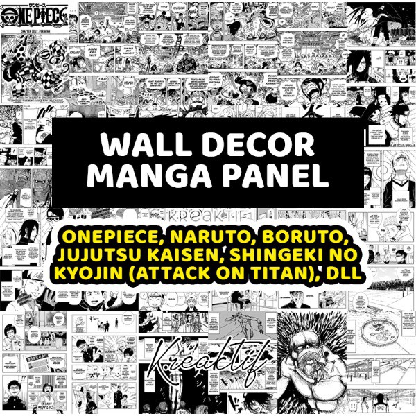 (HVS) Poster Anime Manga Wall Decor Panel Komik - One Piece Jujutsu Kaisen Black Clover Haikyuu Attack on Titan Demon Slayer Naruto Boruto Tokyo Revengers Shingeki no Kyojin Kimetsu no Yaiba Hunter x Hunter Chainsaw Man Boku No Hero Jojo Bizarre