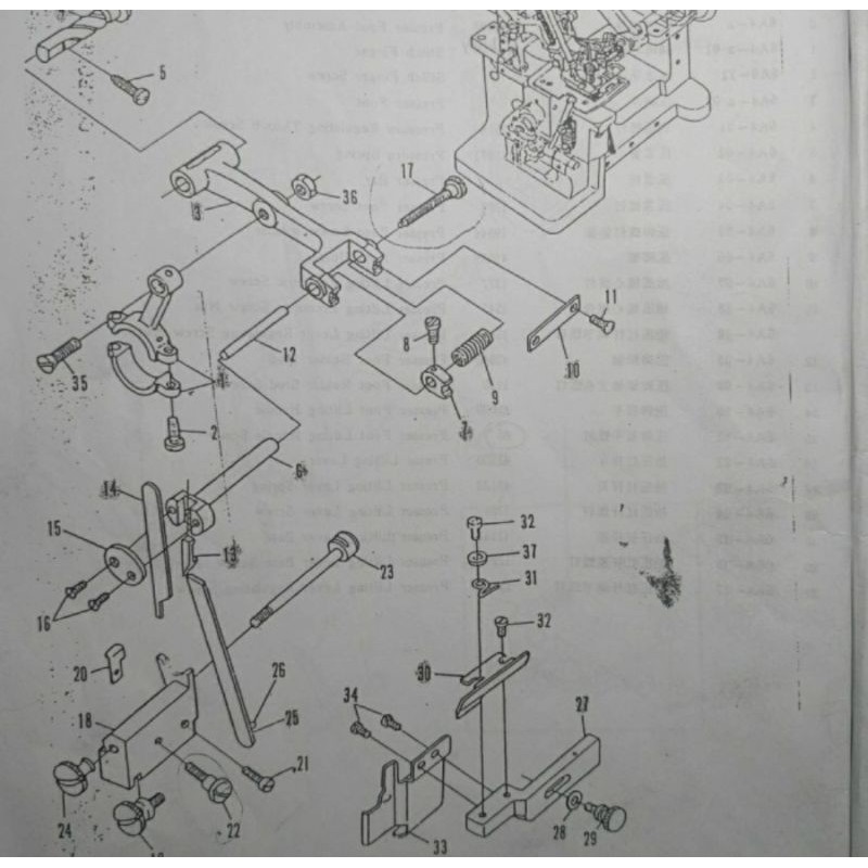 19004 Baut Pisau Atas Panjang Mesin Obras Kecil GN1-1