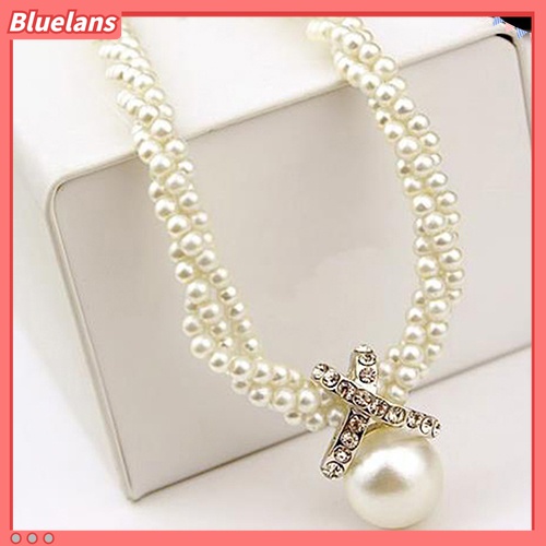 Kalung Rantai Choker Liontin Mutiara Tiruan Untuk Wanita