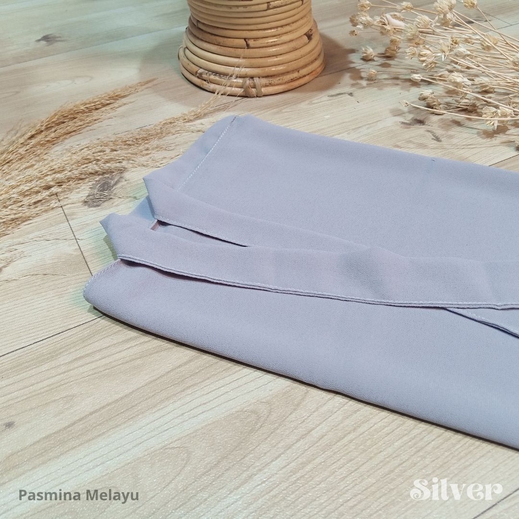 Pasmina Instant Malay Kerudung Pastan Melayu Pasmina Turki Hijab Instan Melayu Pashmina Malaysia Ceruty Babydol-Silver