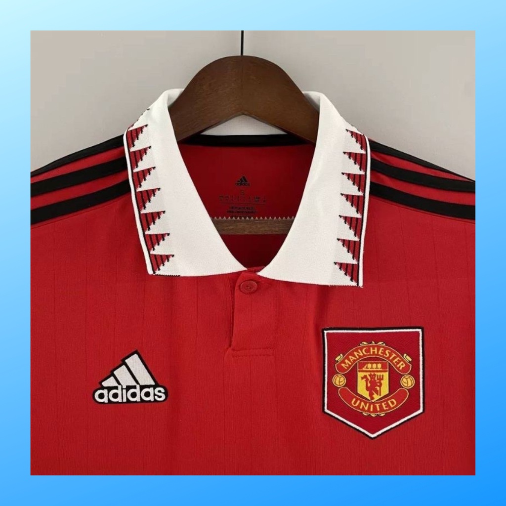 jersey futsal pria kaos sepak bola club baju mu home atasan grade ori wanita dewasa t-shirt seragam custom jersy outfit klub olahraga kostum jarsey soccer pakaian oblong sports suit apparel merah polos