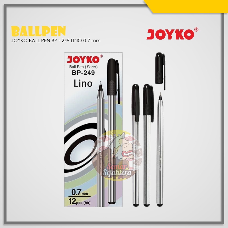 

[PAK] BOLPEN / PULPEN / PENA JOYKO BP-249 LINO 0.7 MM HITAM*