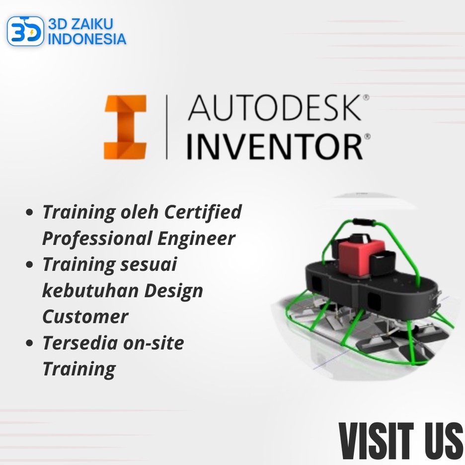 Pelatihan Autodesk Inventor Training Program 3D Printer Design CNC