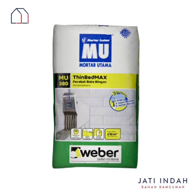 MU 380 Perekat Bata Ringan / Lem Hebel / Mortar Utama