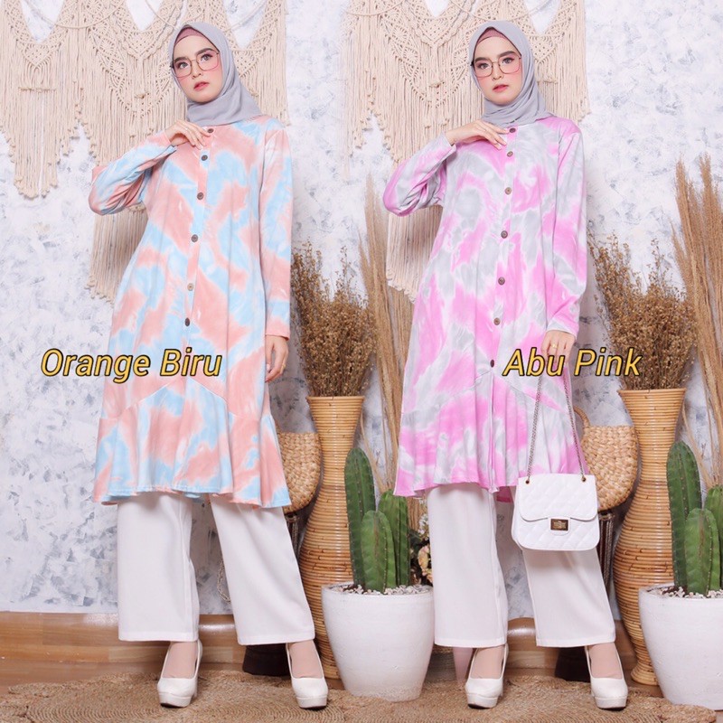 ELBIE Tie Dye - Tunik Babyterry Import LD110 / Long Tunik / 211-5352