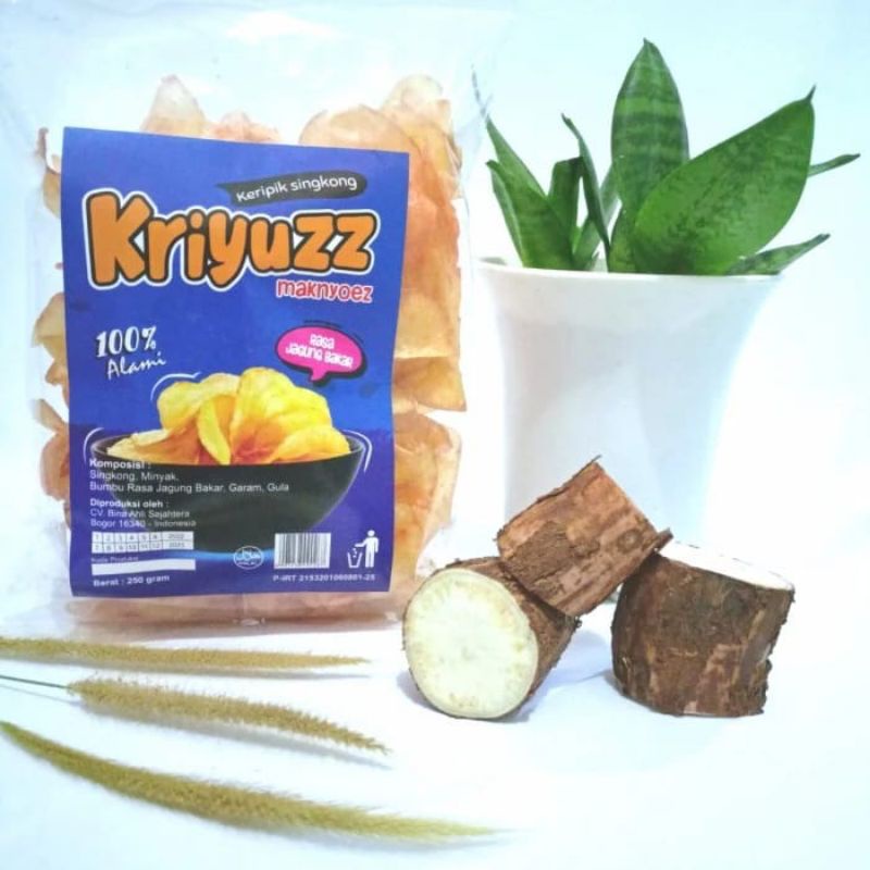 

Keripik Singkong Jagung Bakar KRIYUZZ 250 gram / cemilan Keripik