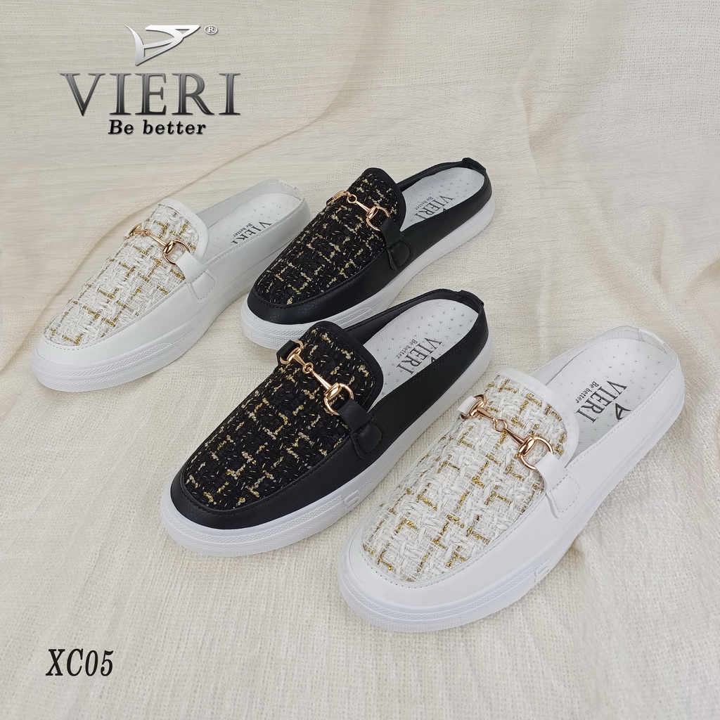 VIERI Sepatu Wanita Flat Slip On Sepatu Import Shoes Wanita Black XC05-2