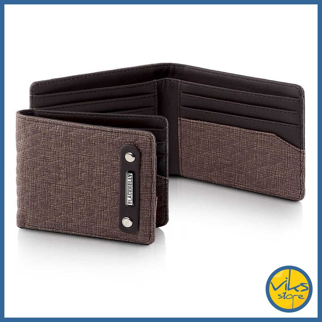 Dompet Pria Kulit Sintesis Wallet Blackkelly