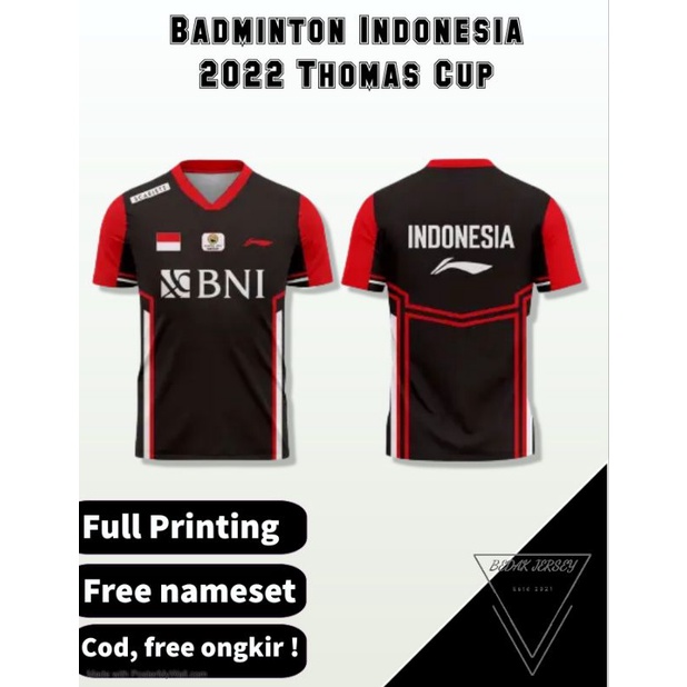 Jersey Badminton Indonesia 2022 Thomas Cup