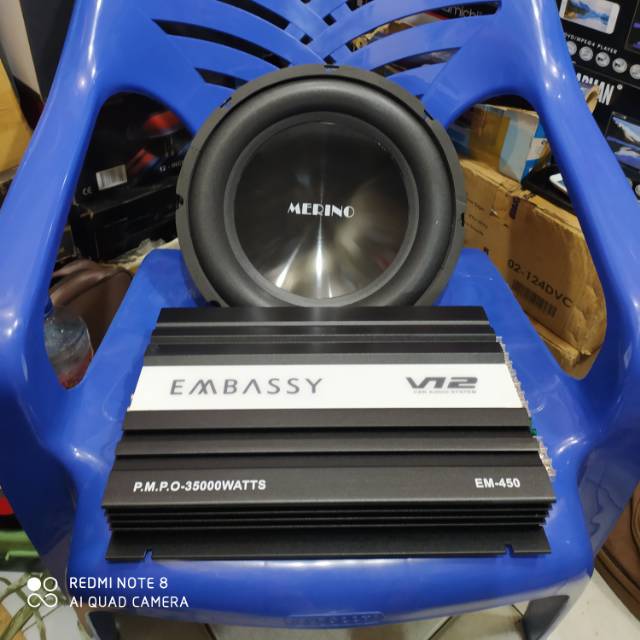 Power Embassy seri Em-450 and Subwoofer Merino MR-1208 12inch