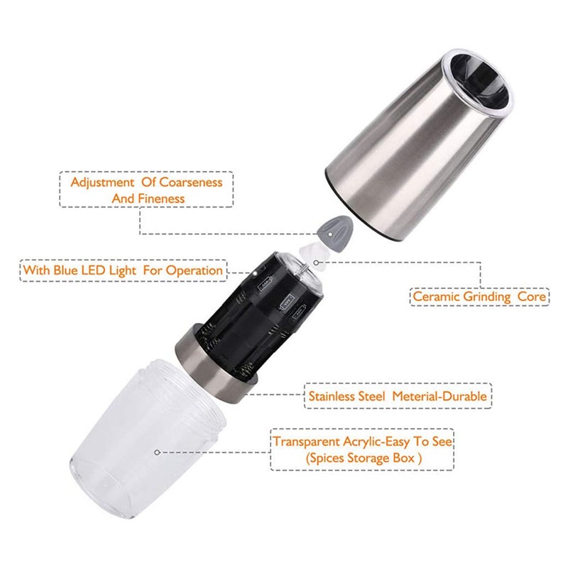 Alat Penggiling Merica / Garam / Rempah-Rempah / Molinillo Pimienta Elektrik
