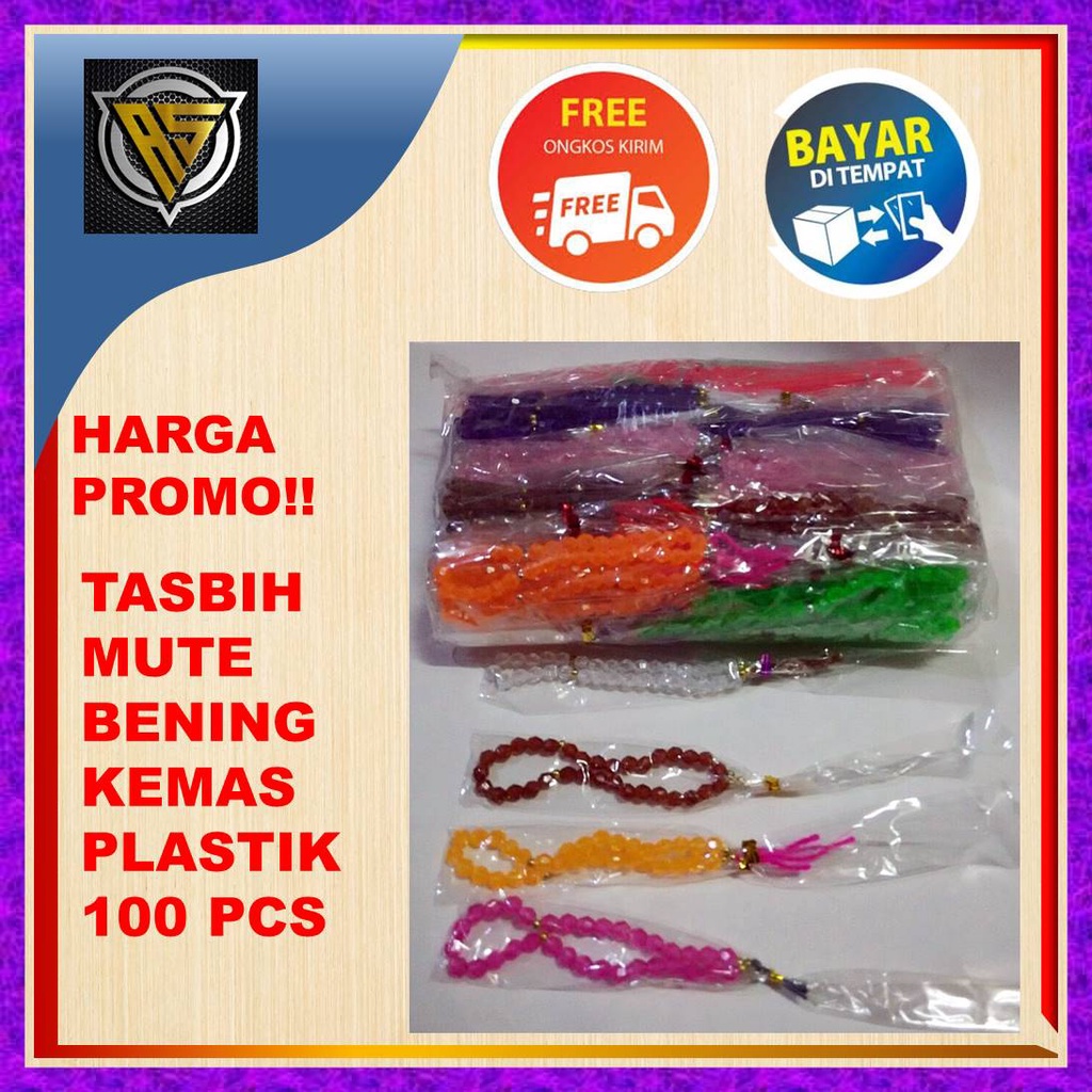 (100 PCS) Souvenir Pernikahan Tasbih Mutiara Kecil Plastik Mini 33 Butir Kemasan Plastik Grosir
