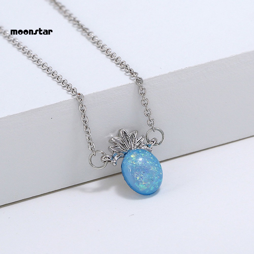 Jual Kalung Rantai Panjang Liontin Nanas Hias Batu Opal Imitasi untuk Wanita / Hadiah Terlaris