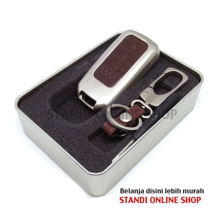 Sarung Kunci Remote Smartkey Cover Alloy Honda All New Civic Turbo Coklat