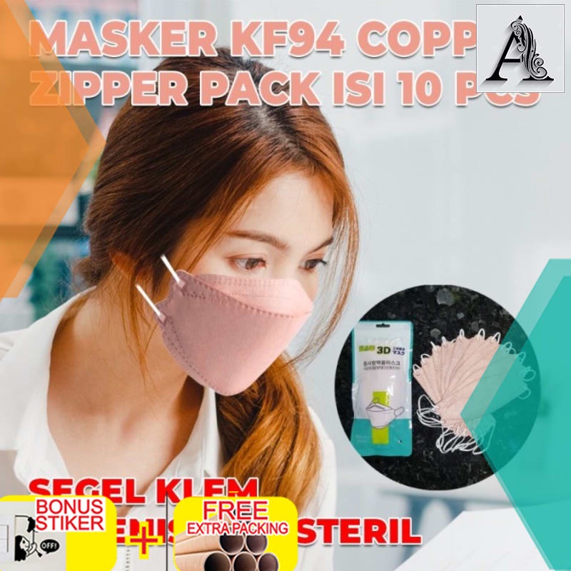 

Grosir Masker KF94 Copper Oxide tembaga 4Ply Segel Klem Higenis isi 10 pcs