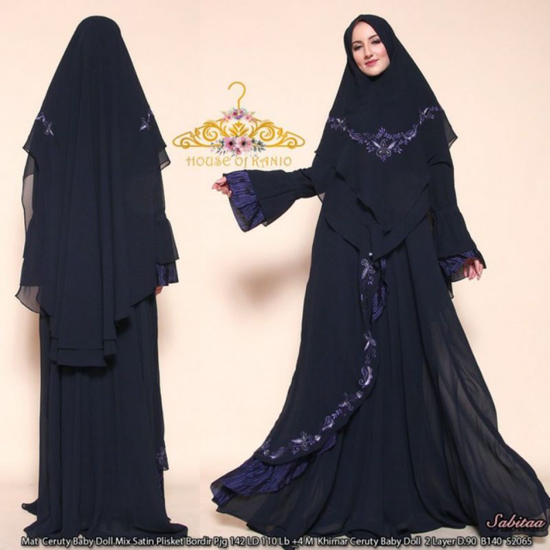 Gamis bordir syari sabita by kanio