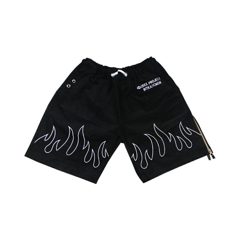 COMINGSOON X BITKA | "SYNDICATE" SHORT PANTS BLACK CORDUROY
