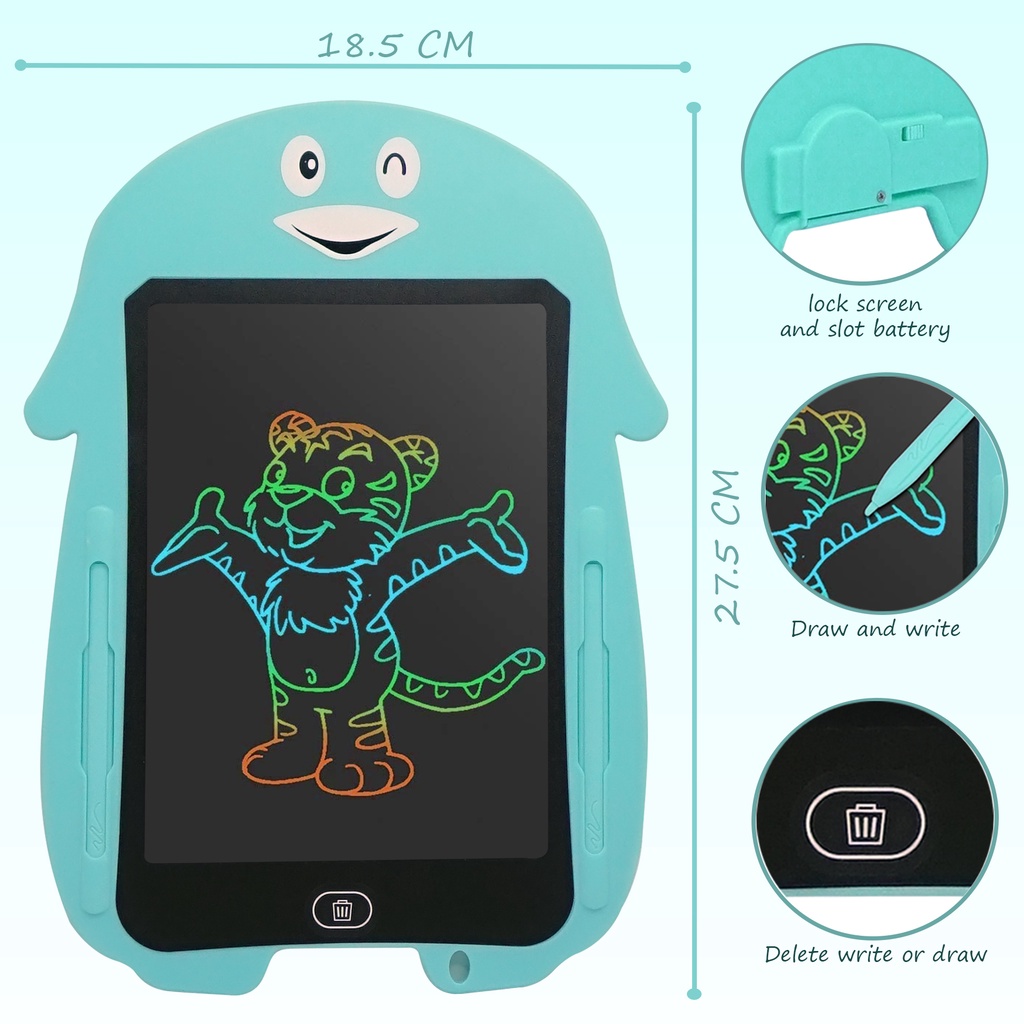 LCD Writing Tablet Papan Tulis LCD Papan Gambar Hapus Papan Tulis Anak LCD Drawing Writing Tablet Belajar LCD 8.5 12 Inch 16 Inch Dinosaurus Rabbit Penguin With Stylus Pen/Papan Tulis Karakter Puppy/LCD Tablet Writing Papan Tulis Mainan Dinosaurus