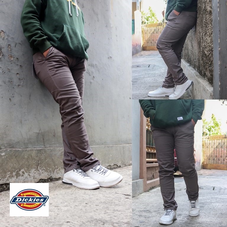 Celana Chino Panjang Abu Abu Pria Distro Dickies Premium