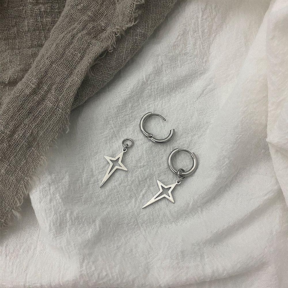 NEEDWAY Needway Punk Cross Bintang Anting Punk Vintage Drop Earring Hoop Earrings Pesta Ear Studs Wanita Anting