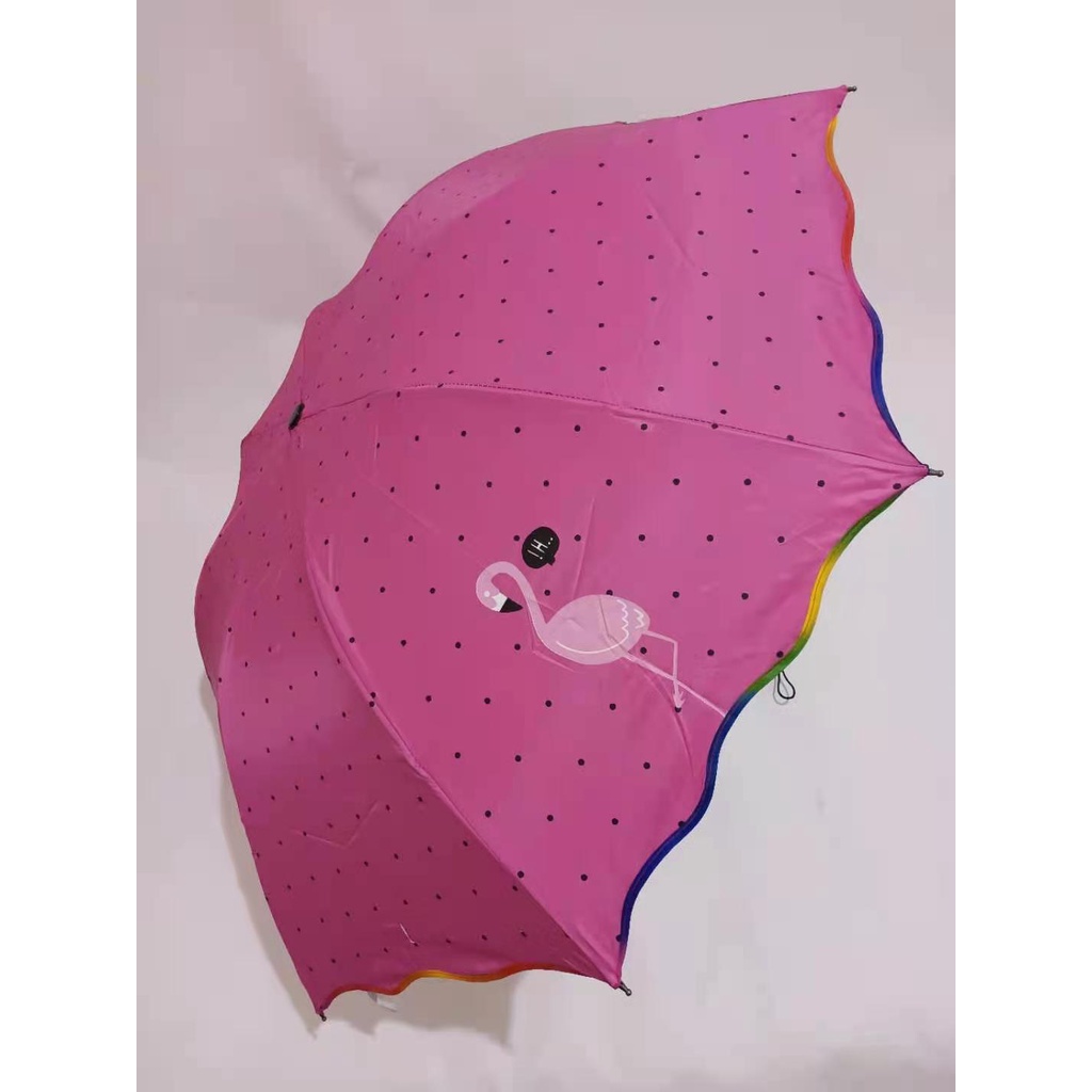 Payung Lipat 3 Motif FLAMIGO POLKADOT Kuat Kokoh Trendy Anti Angin Nagoya