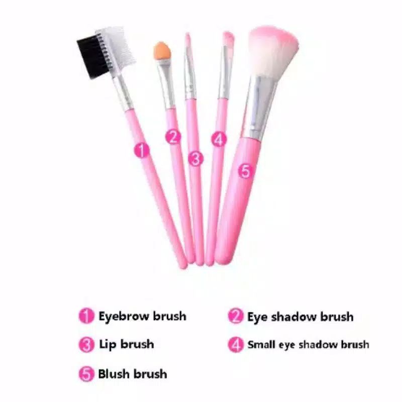 KUAS MAKE UP BLUSH ON 5 IN 1 5pcs/set Kuas Make Up Brush Kuas Makeup Eyebrow Brush Blush on Brush