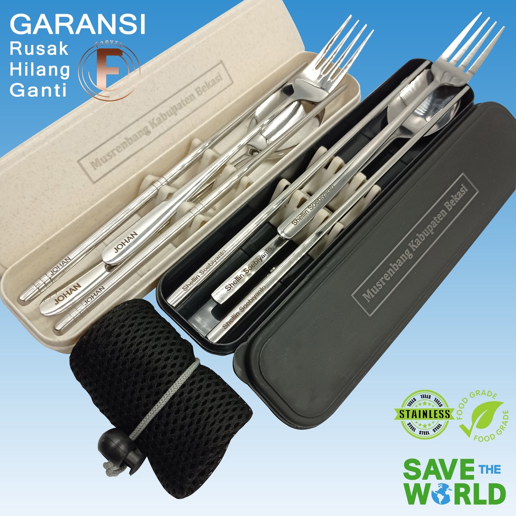 Laser Marking Grafir Alat Makan Tumbler Stainless Metal Sendok Makan